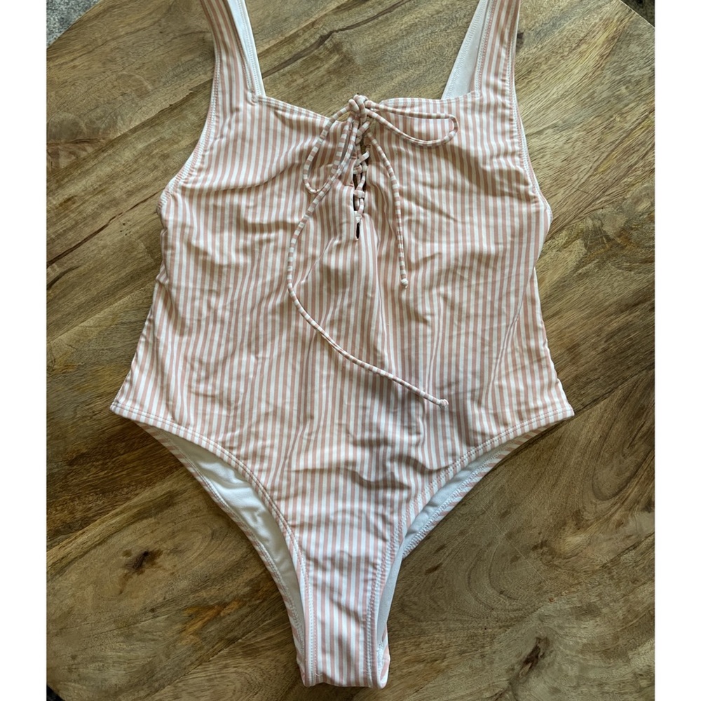 L.A. Hearts Bathing Suit white pink one piece